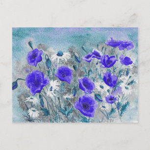 briefkaart "Poppy Blue"