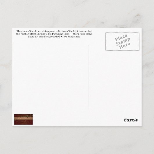 BRIEFKAART ~ "Porcupine Lake" bij Clark Fork, Idah (Achterkant)