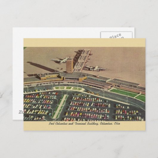  Briefkaart Port Columbus Airport (Voorkant / Achterkant)