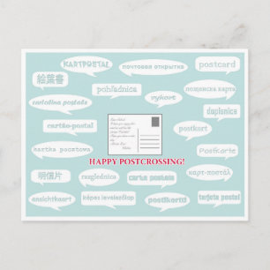 Briefkaart "Postcrossende Speechbubbles"