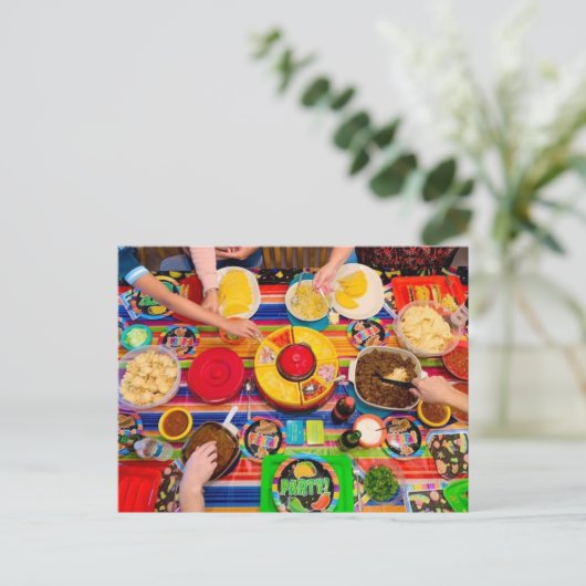 Briefkaart Postcrossover Taco Fiesta (Staand voorkant)