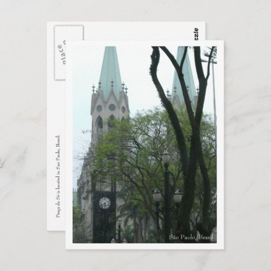 Briefkaart Praça da Sé - Gepersonaliseerd (Voorkant / Achterkant)