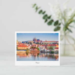 Briefkaart Prague-nacht in Tsjechië