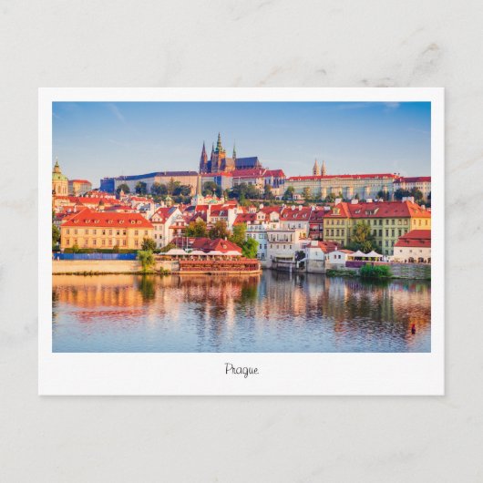 Briefkaart Prague-nacht in Tsjechië (Voorkant)