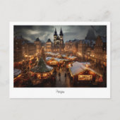 Briefkaart Prague-nacht in Tsjechië (Voorkant)