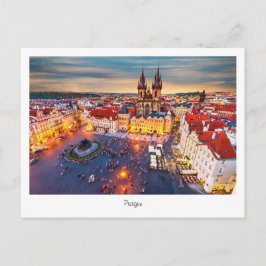 Briefkaart Prague-nacht in Tsjechië