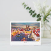 Briefkaart Prague-nacht in Tsjechië (Staand voorkant)