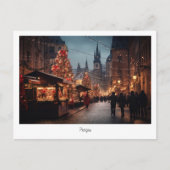 Briefkaart Prague-nacht in Tsjechië (Voorkant)