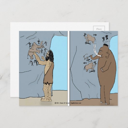 briefkaart "Prehistorische Spin" (Voorkant / Achterkant)