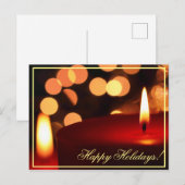 briefkaart Prettige feestdagen kaarslicht (Voorkant / Achterkant)
