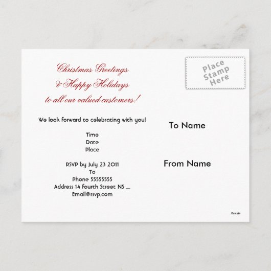 Briefkaart Prettige feestdagen Xmas Vrolijk Kerstf (Achterkant)