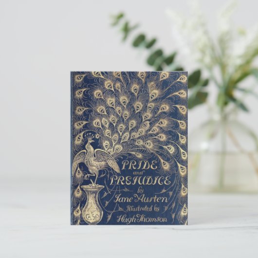 Briefkaart Pride & Prejudice Peacock Hoesje (Staand voorkant)