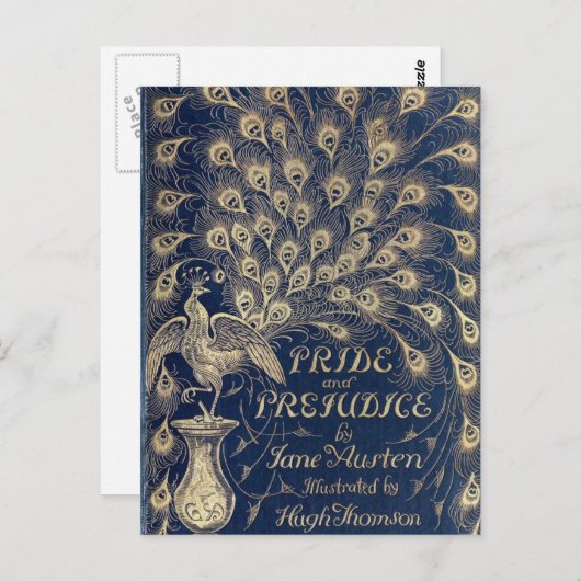 Briefkaart Pride & Prejudice Peacock Hoesje (Voorkant / Achterkant)
