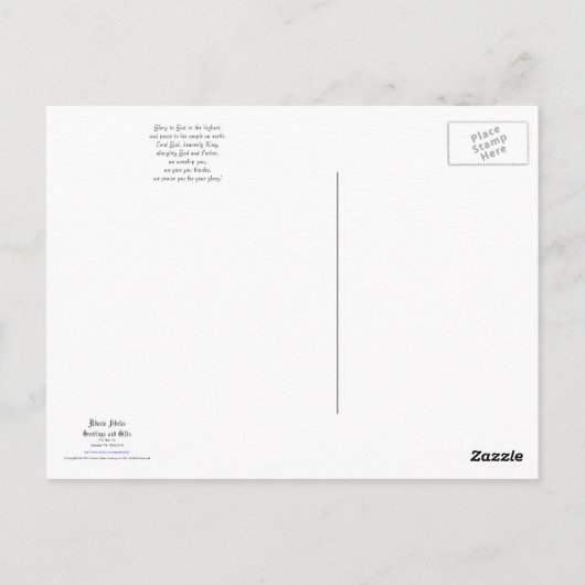 Briefkaart (prijsopgave): Gloria (Achterkant)