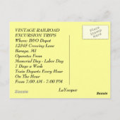 BRIEFKAART PROMO VOOR  SPOORWEGTREINTRIPS (Achterkant)