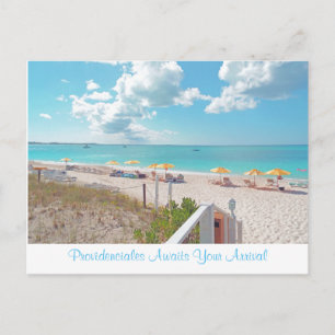 briefkaart "PROVIDENCIALES AFWACHT VAN UW ARRIVAL"