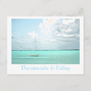 Briefkaart, "PROVIDENCIALES ROEPT"/SAILBOAT Briefkaart