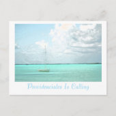 Briefkaart, "PROVIDENCIALES ROEPT"/SAILBOAT Briefkaart (Voorkant)