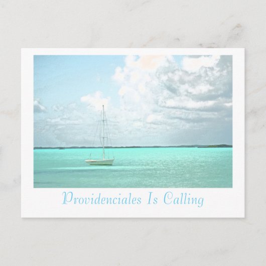 Briefkaart, "PROVIDENCIALES ROEPT"/SAILBOAT Briefkaart (Voorkant)