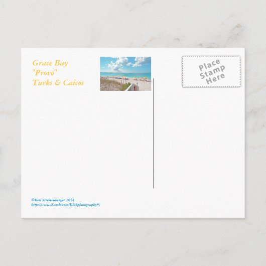 briefkaart "PROVIDENCIALES /TURKS&CAICOS ISLANDS" (Achterkant)