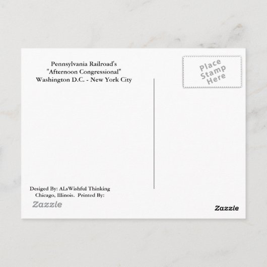 Briefkaart - PRR "Aftermiddagcongressional" 1952 (Achterkant)