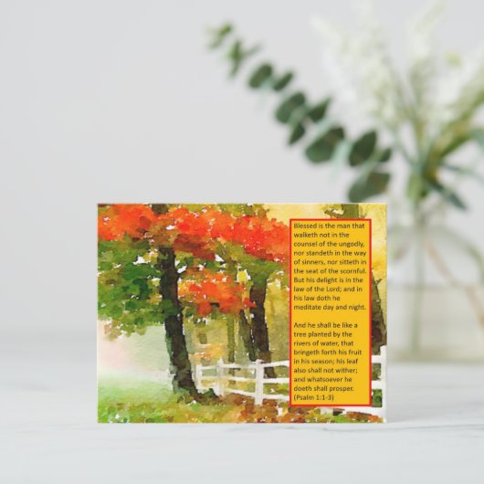 Briefkaart - Psalm 1:1-3 gezouten is het Man (Staand voorkant)