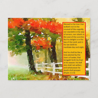 Briefkaart - Psalm 1:1-3 gezouten is het Man
