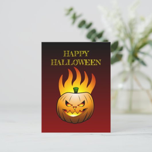 Briefkaart Pumpkin Halloween (Staand voorkant)