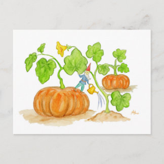 Briefkaart Pumpkin Patch Gnome