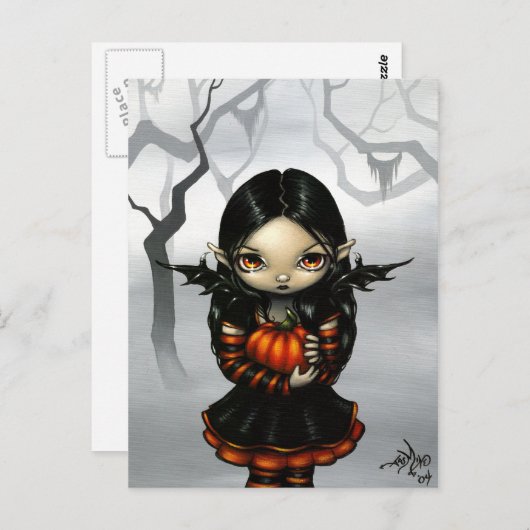 briefkaart "Pumpkin Pixie" (Voorkant / Achterkant)