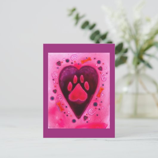 briefkaart "Puppy Love" (Staand voorkant)