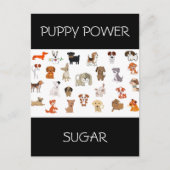 briefkaart "PUPPY POWER" met aangepaste naam puppy (Voorkant)