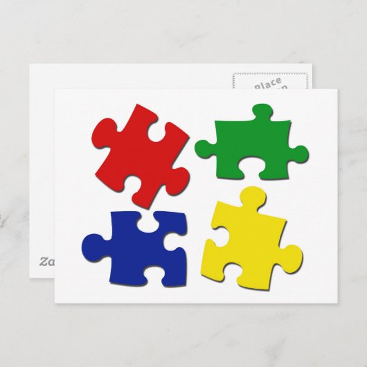 Briefkaart puzzelstukjes (Voorkant / Achterkant)