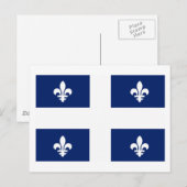 Briefkaart Quebec Flag (provincie) (Voorkant / Achterkant)