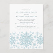 BRIEFKAART Quinceanera Blue Snowflake Uitnodiging (Voorkant)