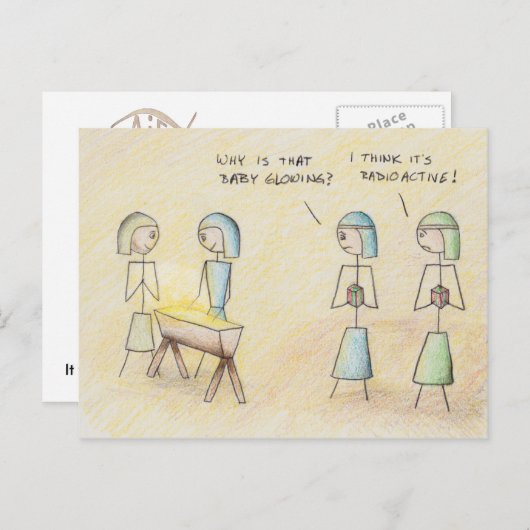 briefkaart "Radioactieve Jezus" (Voorkant / Achterkant)