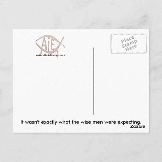 briefkaart "Radioactieve Jezus" (Achterkant)