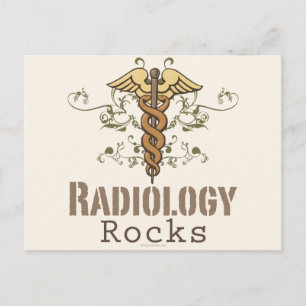 Briefkaart Radiology Rocks Caduceus