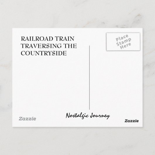 Briefkaart ~ RAILWEGTRAINENTRAVERSTERENDE LANTRYSI (Achterkant)