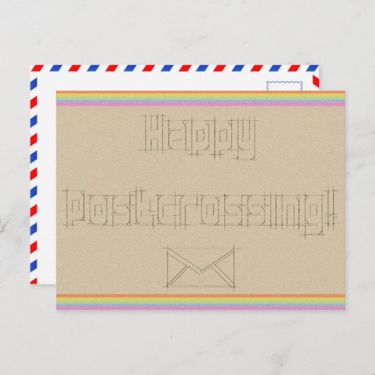 Briefkaart "Rainbow Scribble" (Voorkant / Achterkant)