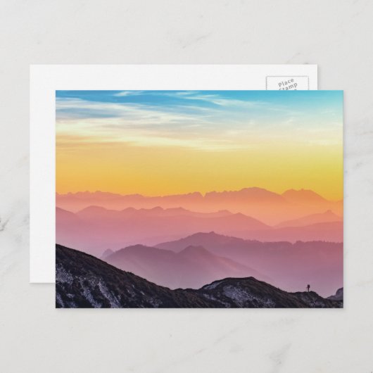Briefkaart Rainbow Sky Mountains (Voorkant / Achterkant)