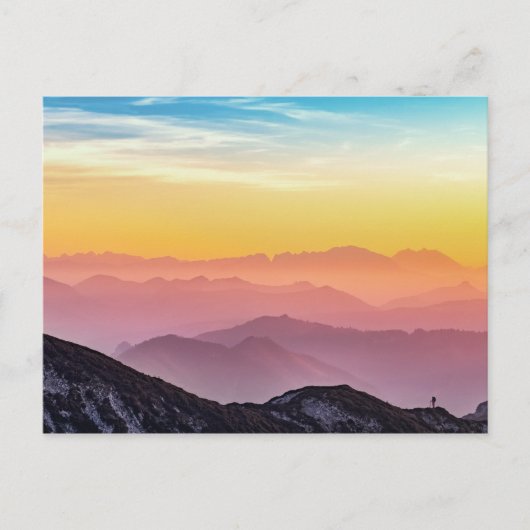 Briefkaart Rainbow Sky Mountains (Voorkant)