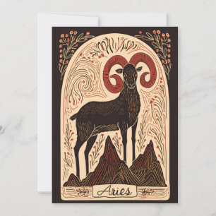 Briefkaart - Ram Hemelse Zodiac Art
