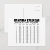 Briefkaart Ramadan Kareem-kalender (Voorkant / Achterkant)