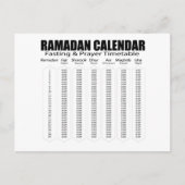 Briefkaart Ramadan Kareem-kalender (Voorkant)