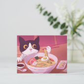 Briefkaart Ramen Cat (Staand voorkant)