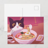 Briefkaart Ramen Cat (Voorkant / Achterkant)
