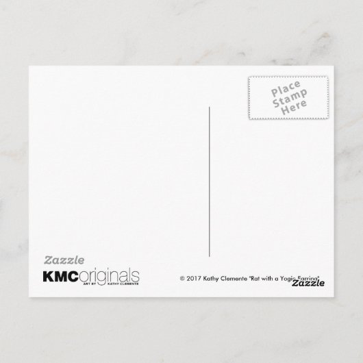 Briefkaart "Rat met Yogie Earring" schilderij (Achterkant)