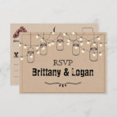 Briefkaart Reactie op reusachtige mason Jar Elopem (Voorkant / Achterkant)