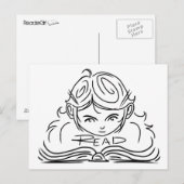 Briefkaart Reader Girl (Voorkant / Achterkant)